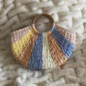 Crossi pastel woven purse with strap